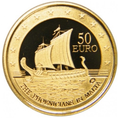 2011 Gold Proof €50 - EXPLORERS 'THE PHOENICIANS IN MALTA' - Click Image to Close